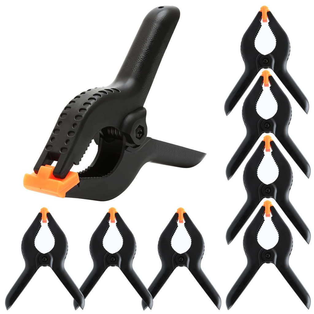 8Pcs Nylon Spring Clamps 6 Inch, Heavy Duty Plastic Spring Clips Clamps for Woodwork, DIY P