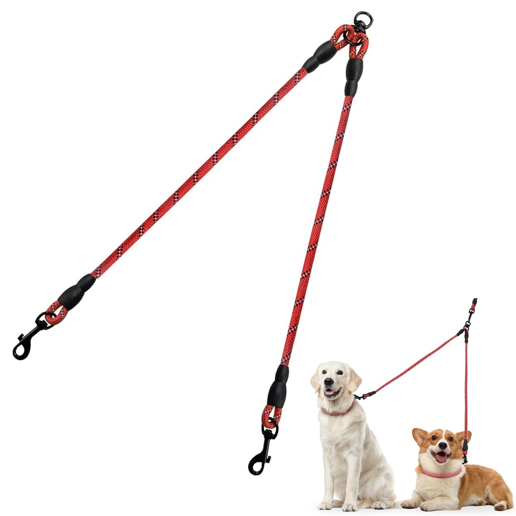 Taglory Dog Lead Splitter 2 Way, Double Lead for Walking 2 Dogs No Tangle, for Puppy Small
