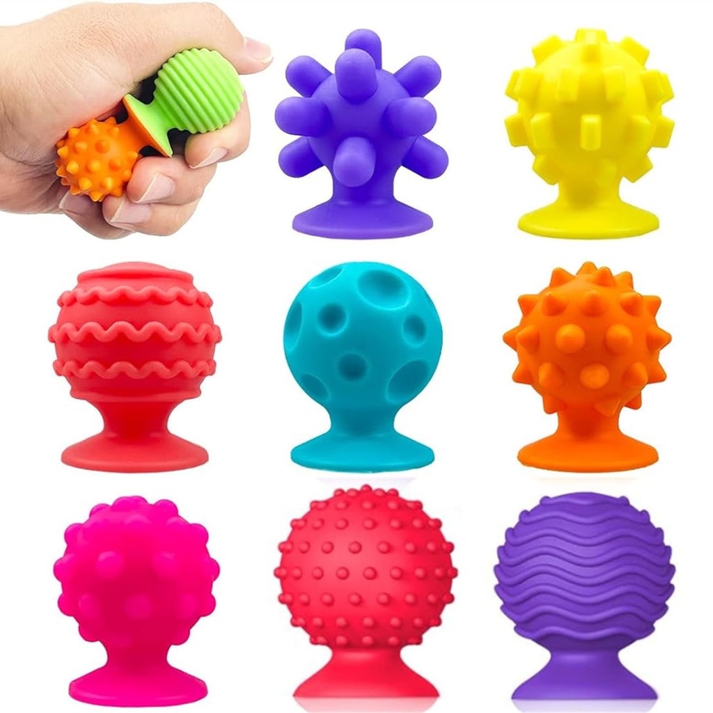 JoyJoyful 8 Pack Fidget Toys Age 3+ for Kids Adults, Sensory Suction Toys for Autism, Textur