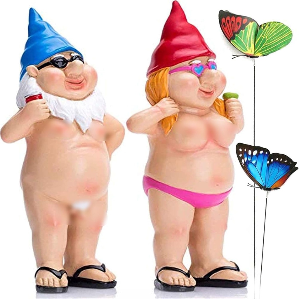 YiMOO Garden Gnomes Funny, Gardening Rude Novelty Unusual Gifts for Women Men Funny Garden