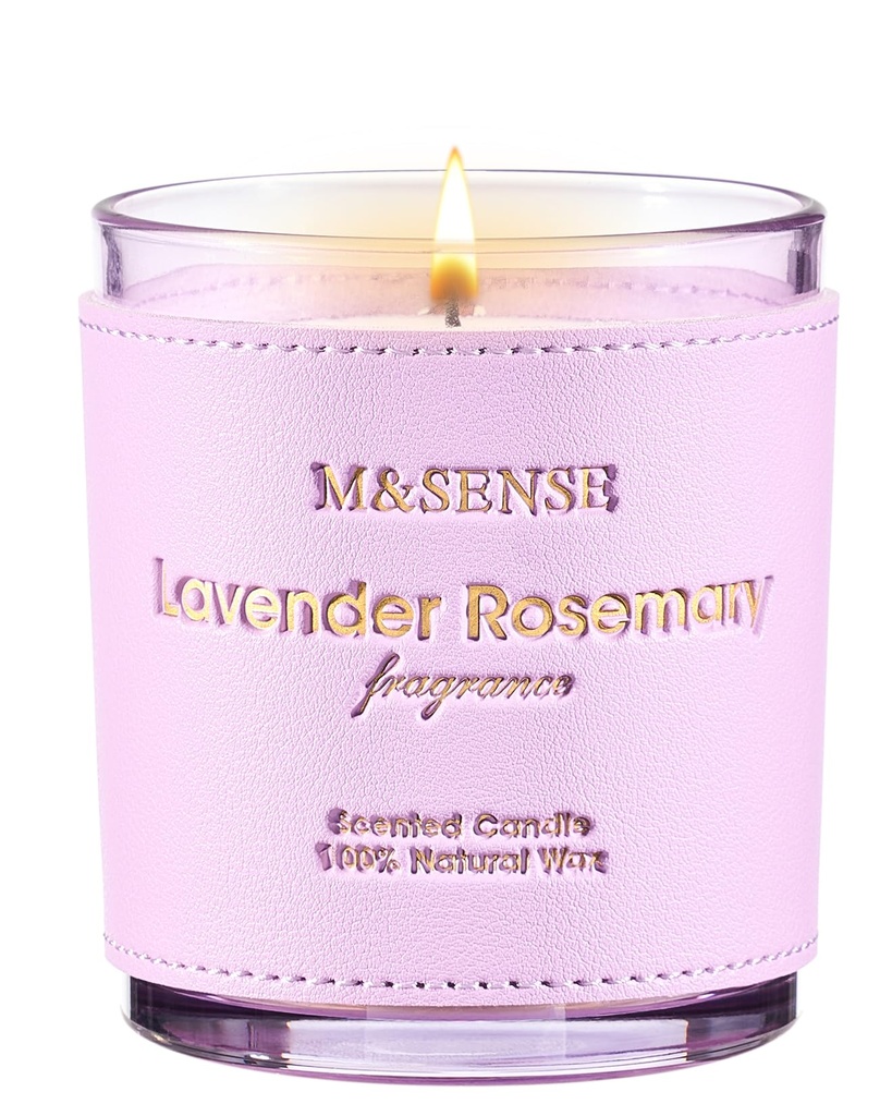 M&SENSE Lavender Rosemary Soy Aromatherapy Scented Candles for Stress Relief Relaxing 280g