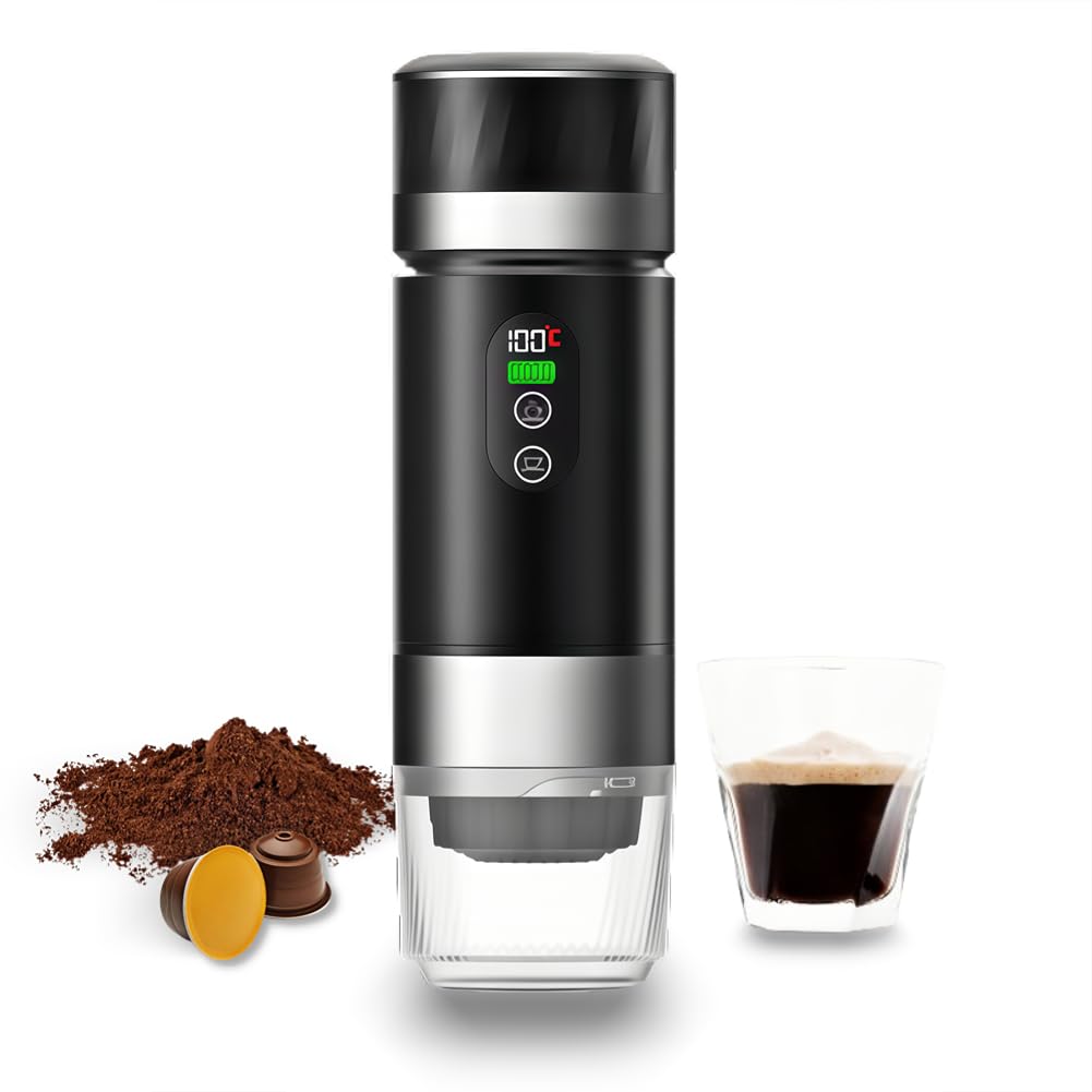 Irishom Portable Electric Coffee Machine, Portable Coffee Maker 3-In-1 Hot Cold Brew