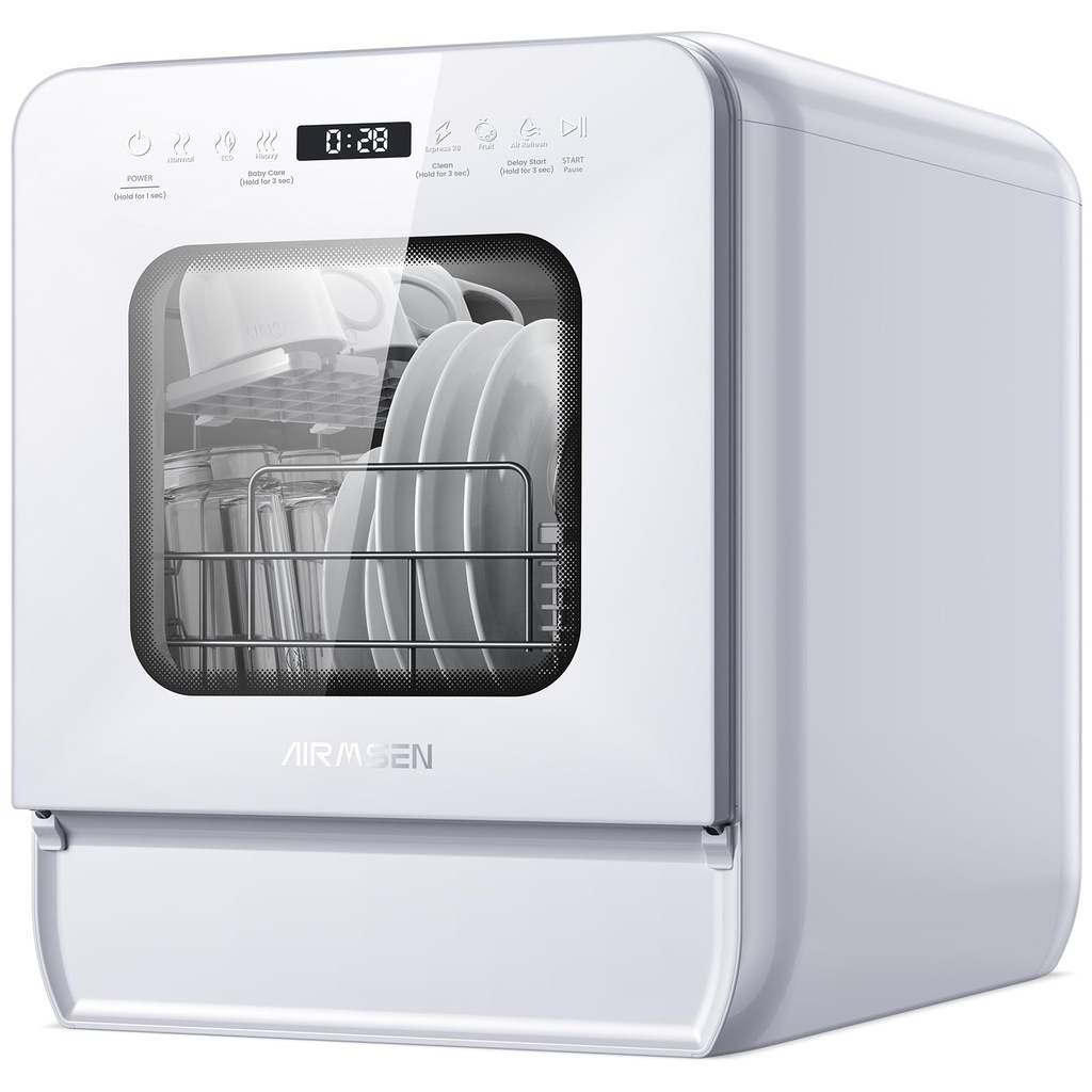 AIRMSEN 2025 NEW Upgraded Portable Dishwasher No Plumbing Table Top Dishwasher with 5L Tank
