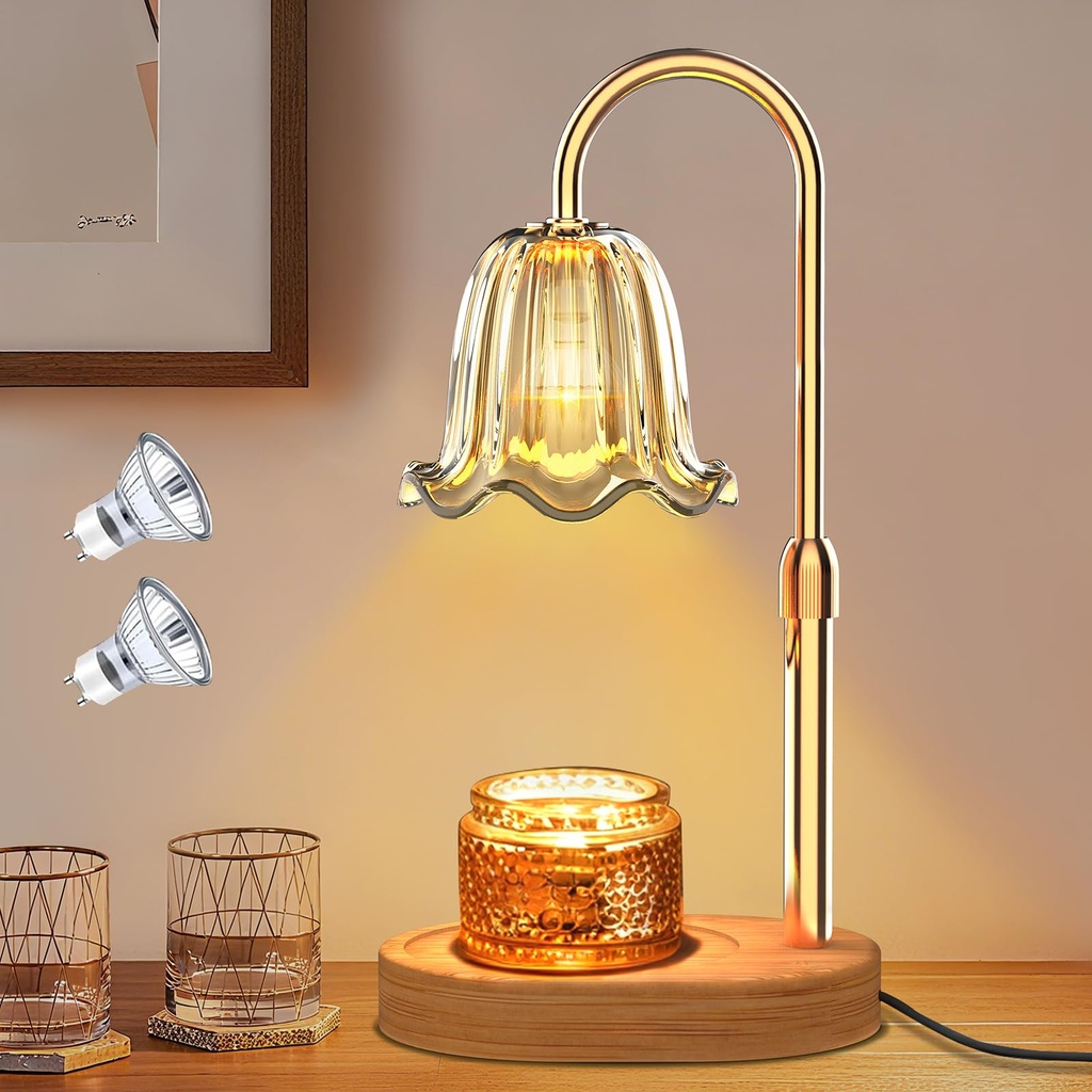 Philorn Candle Warmer Lamp Dimmable & Timer, Flower Candle Burner Lamp Height Adjustable
