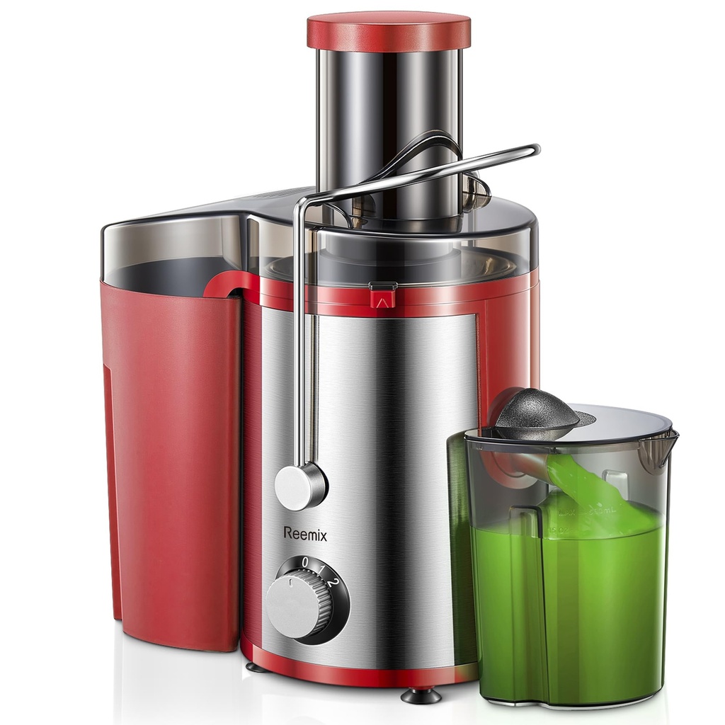 Juicer, Reemix Centrifugal Juicer Machines Whole Fruit and Vegetable, 3-inch Wide