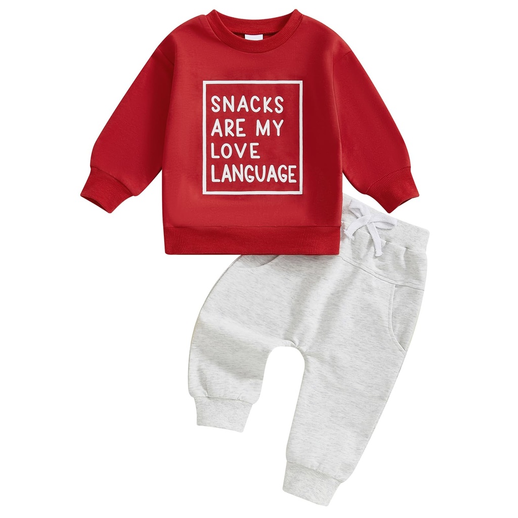 PanLidapan Toddler Baby Boys Fall Winter Outfit Clothes Letter Jumper Sweatshirt Pullover P