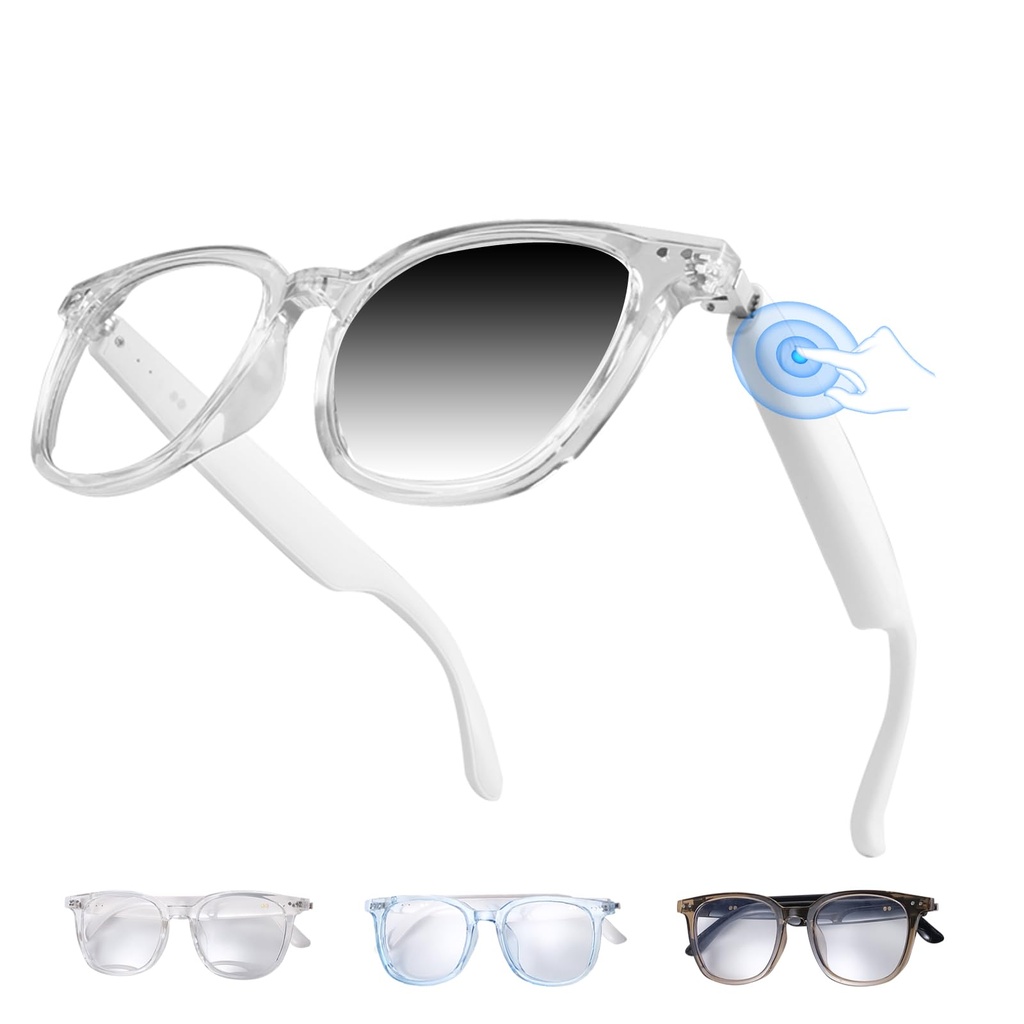 Wireless Bluetooth Men Women Smart Photochromic Glasses with Open Ear Air Conduction