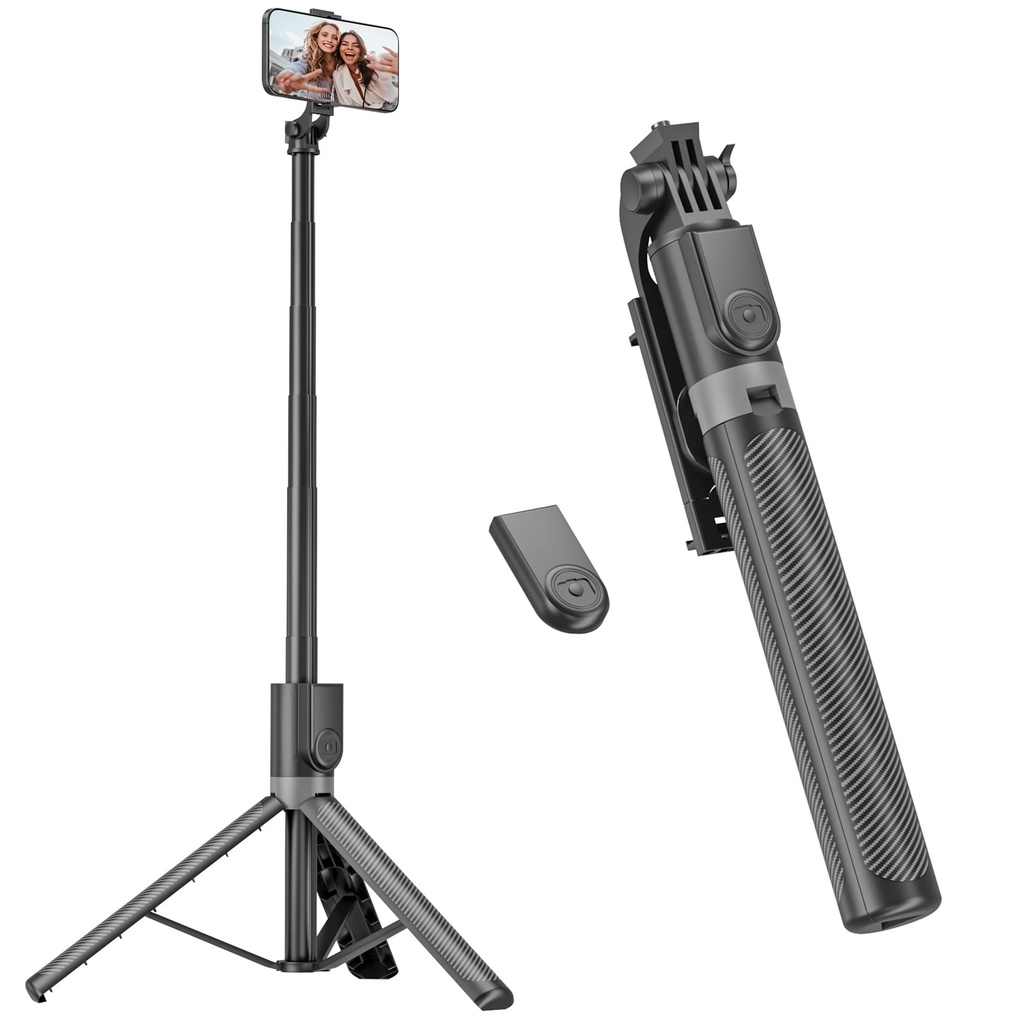 RISEOFLE Phone Tripod & Selfie Stick, 180cm Aluminum All in One Extendable Tripod for Smart