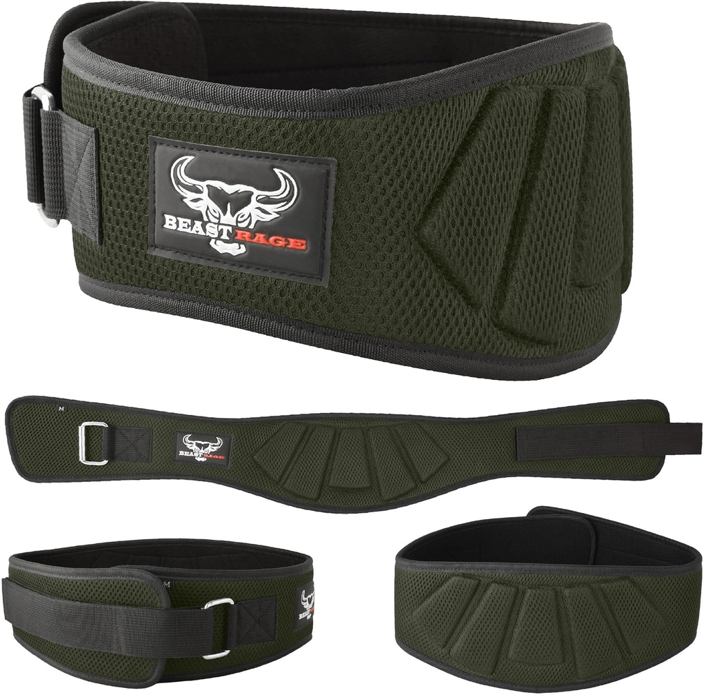 BEAST RAGE Weight Lifting Belt Auto Lock Neoprene Lumbar Support Double Padded Fitness Belt