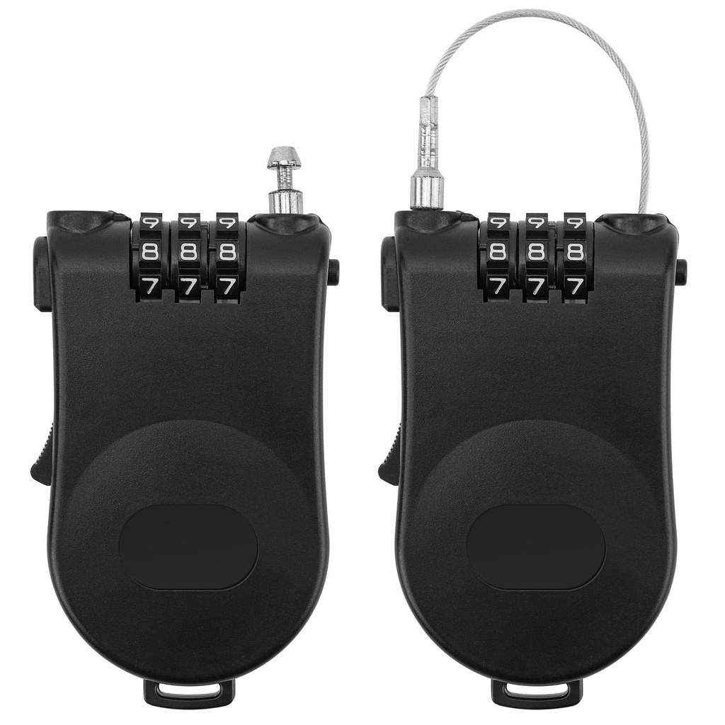 2pcs Cable Lock,3 Digit Combination Lock,Security Password Lock,Luggage Locks,Flexible Helm