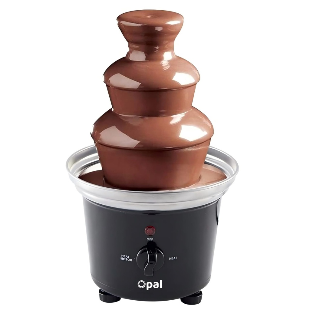 Opal Large Size Stainless Steel Chocolate Fountain 500ml Fondue Set Electric 3-Tier Machine