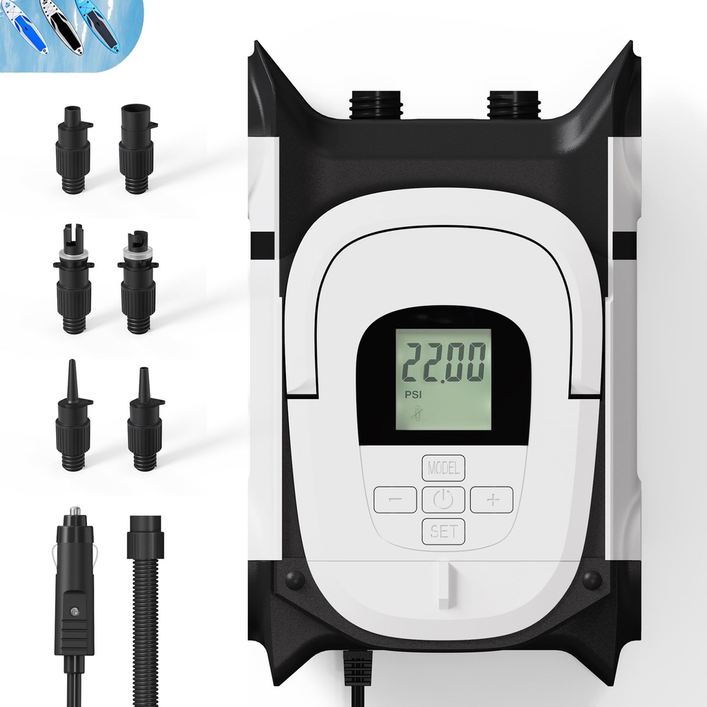 GICLE Paddle Board Pump 22PSI,Sup Pump Electric DC12V,Dual Stage Air Auto-Off,Suitable for I