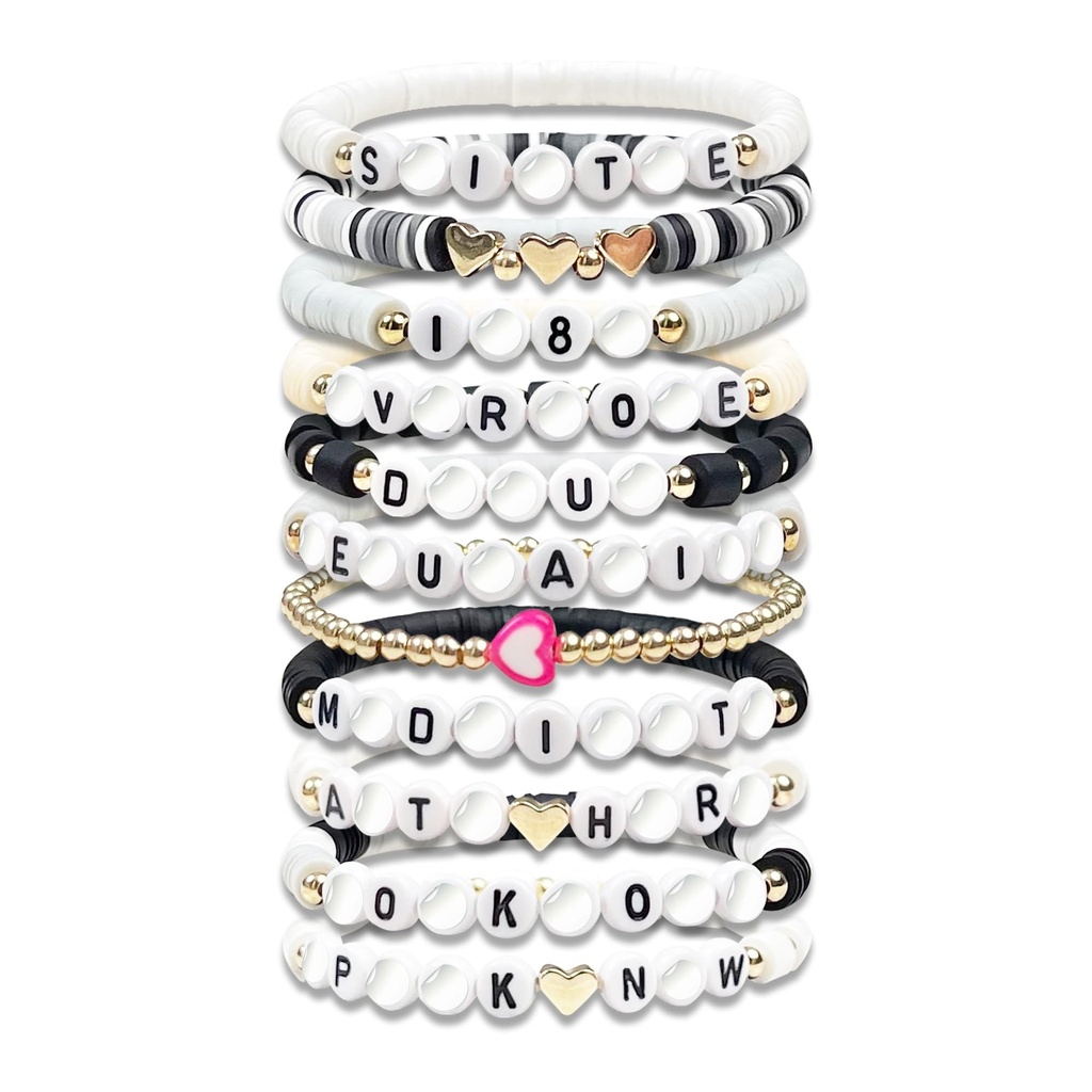 FUNTEÃ‚Â® Colorful Friendship Bracelet, 11pcs Pink Purple Bracelets Set Singer Jewellery Mus