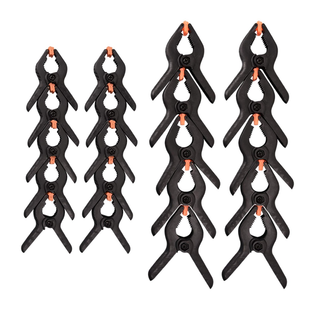 20-Piece Nylon Spring Clamps, Plastic Heavy Duty Grip Clips Set, 10Pcs 2 Inch and 10Pcs 3 I