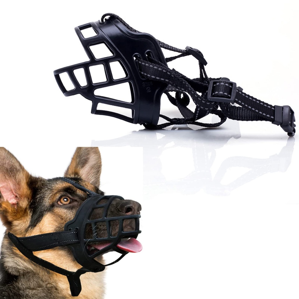 Dog Muzzles Soft Basket Resin Rubber Breathable and Adjustable Straps Pet Muzzle Suitable 