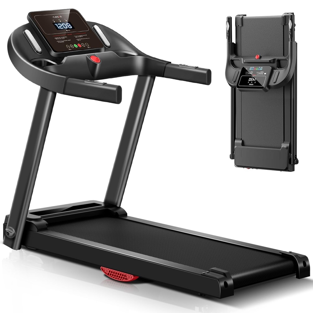 UMAY Treadmills for Home, 3.0HP Quiet Brushless Folding Treadmill with Heart Rate Sensor
