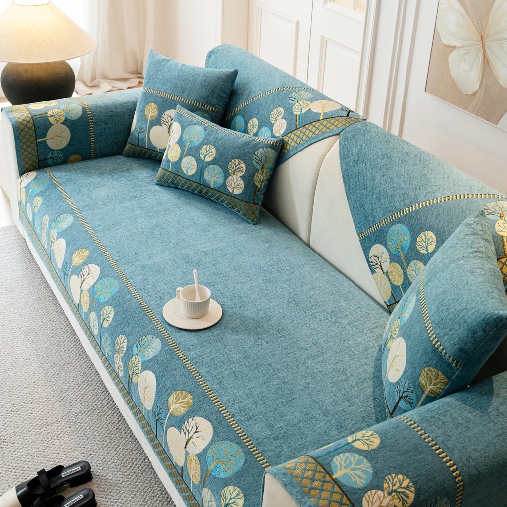 tianxinbaobei Sectional Sofa Covers Washable, Boho Print Couch Covers for Sofas, Non Slip C