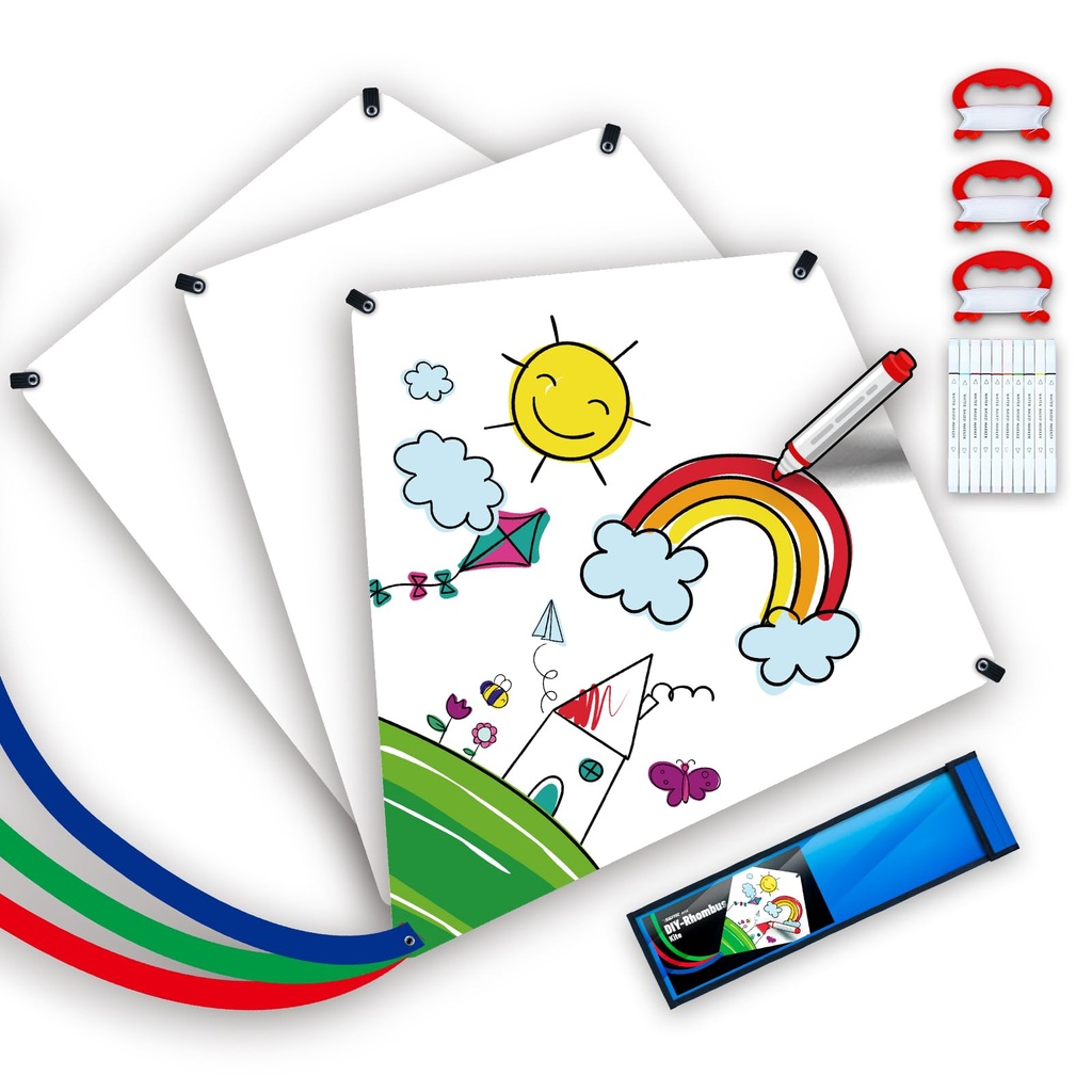 SGftre DIY Blank Diamond Kite for Kids & Adults Easy to Fly,Kite Making Kit Bulk,Kites are