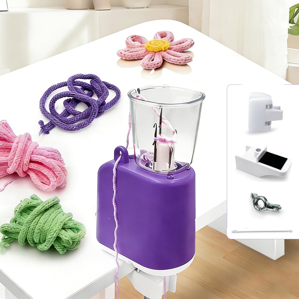 Yallmie Electric I-Cord Knitting Machine, I-Cord Knitter Machine Rope Knitting Machine