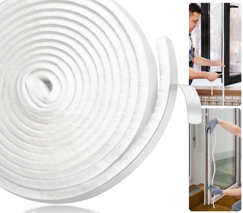 Joaercs Draft Excluder for Doors, Draught Excluder for Windows, 5Meters(L) x 9mm(W) x 9mm(T