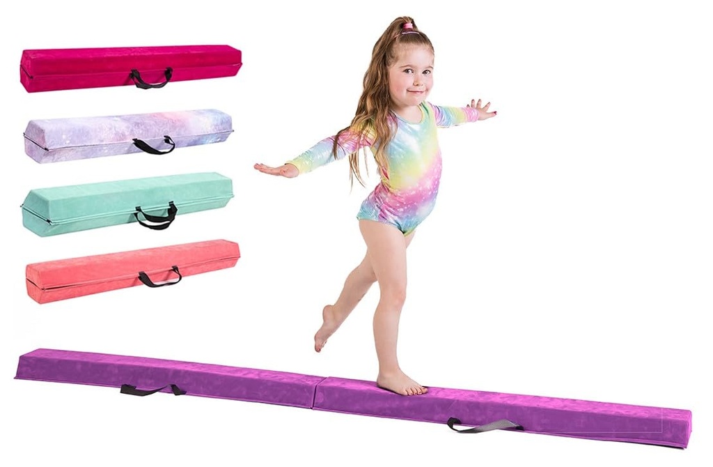 Gymnastics Beam For Kids - Amazing Balance Equipment For Children at Home - Faux Suede