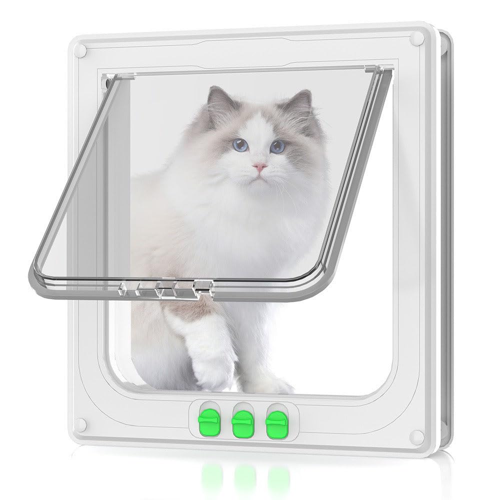 Upgrade cat and dog flap, 2 ways in and out - Indoor and outdoor pet door, Can control the