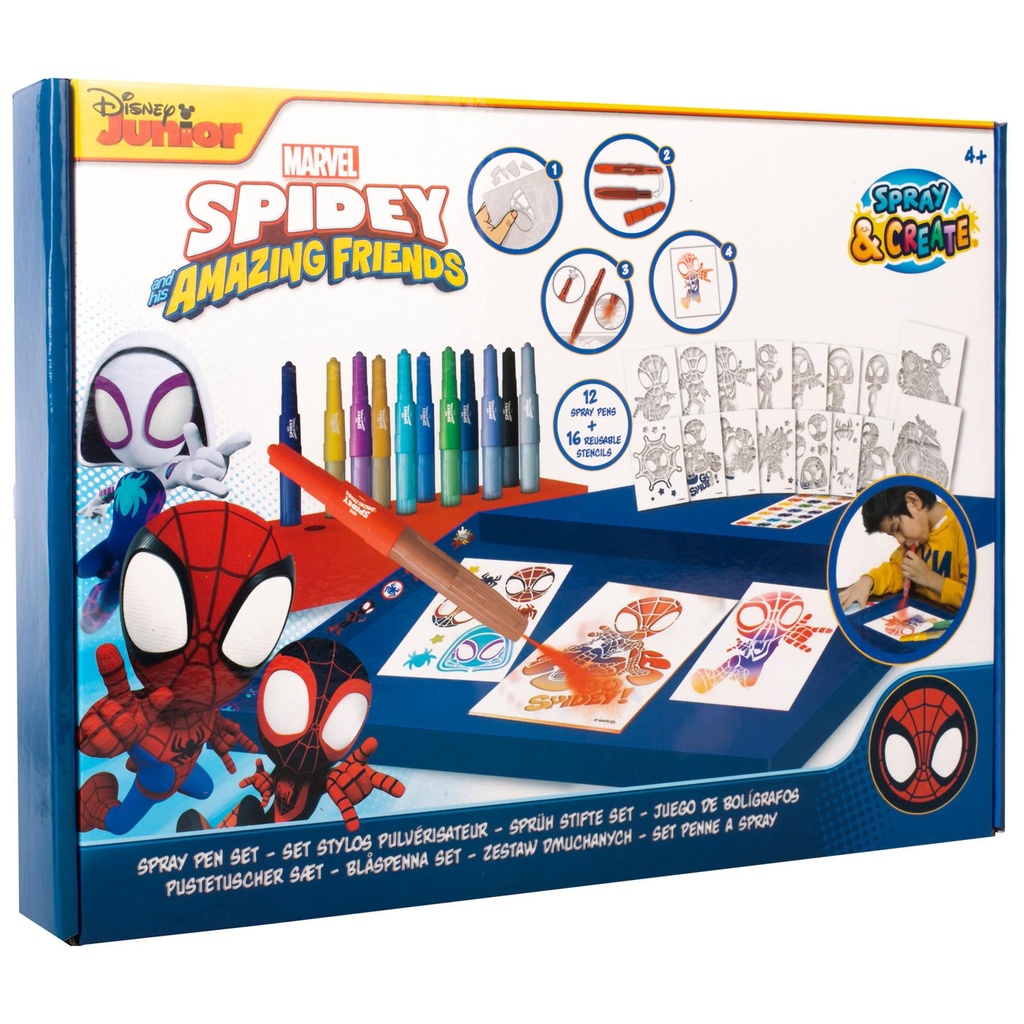 Disney - Marvel - Spidey and his Amazing Friends - Spray Pen Set - Colouring Pens for Childr