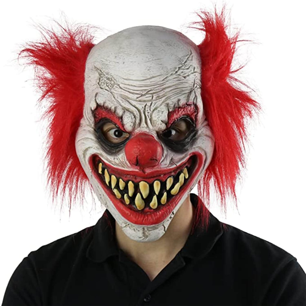 PARTYGEARS Clown Mask Realistic Halloween Party Latex Creepy Mask for Adult Cosplay Costum
