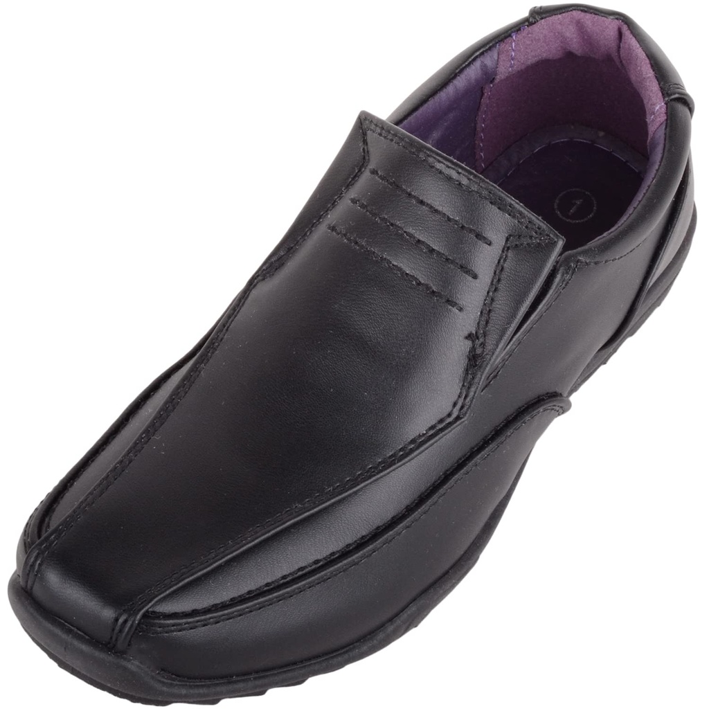 ABSOLUTE FOOTWEAR Childrens Kids Juniors Boys Formal Faux Leather Slip On Padded School Wed
