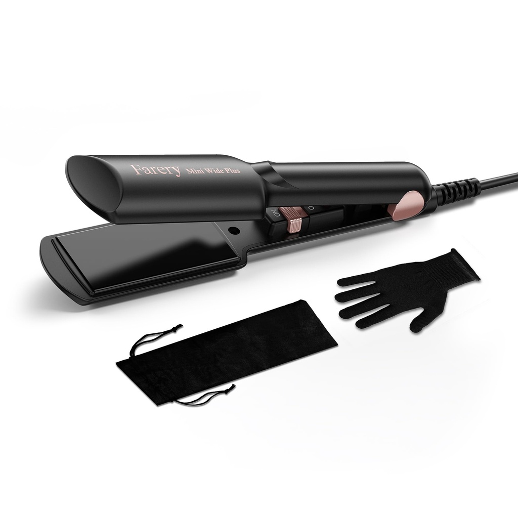 FARERY Portable Mini Hair Straightener, 38mm Wider Plate Mini Flat Iron for Short&Long Hair