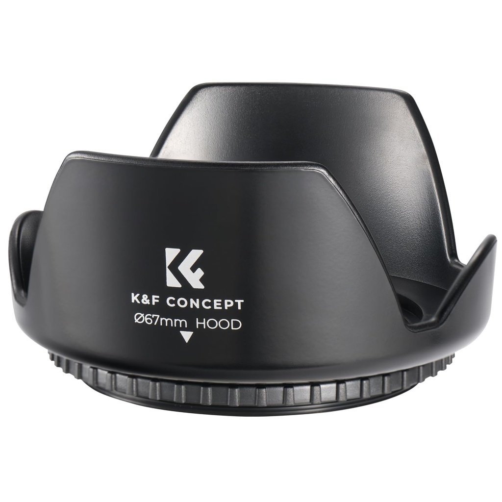 67mm Lens Hood, K&F Concept Universal Tulip Flower Lens Hood Sun Shade with Cleaning cloth