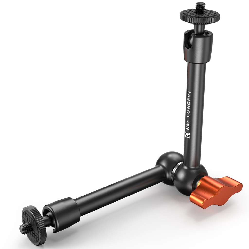K&F CONCEPT 9.8" Magic Arm with 1/4" Screw, 360Ã‚Â° Ball Heads Articulating Camera Arm
