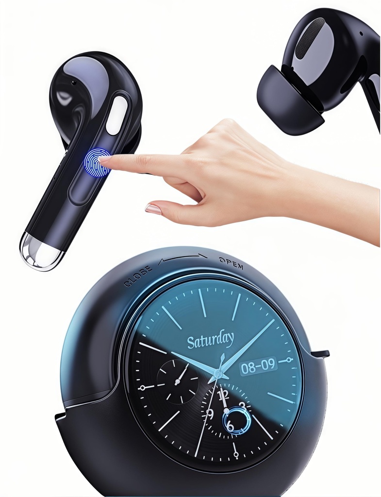 YOUHE Bluetooth Headphone Wireless Earbuds LCD Display Charging Case Waterproof Ear Buds