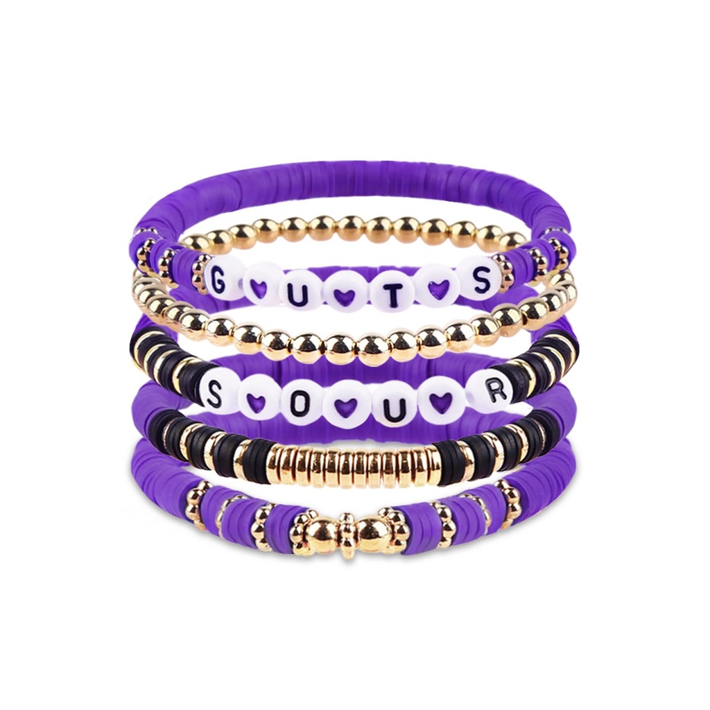 Ainvliya 5PCS Friendship Bracelets for Women Girls, Guts&Sour Album Inspired Beaded Elastic