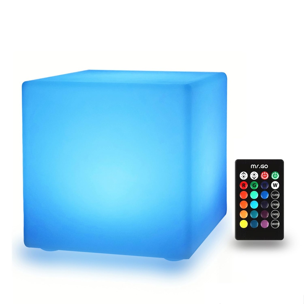 Mr.Go 6" LED Night Light for Kids Mood Light Cube with Remote Control, 16 RGB Colors