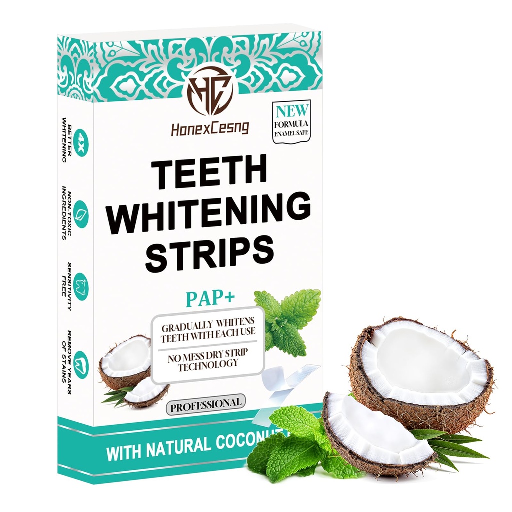 HonexCesng Professional Non-Peroxide Whitening Strips - 14-Day Treatment (28 Strips) 