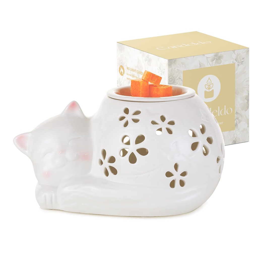 Candeldo Electric Wax Melt Burners: Wax Melter for Scented Wax Lovely Cat Candle Warmer wit