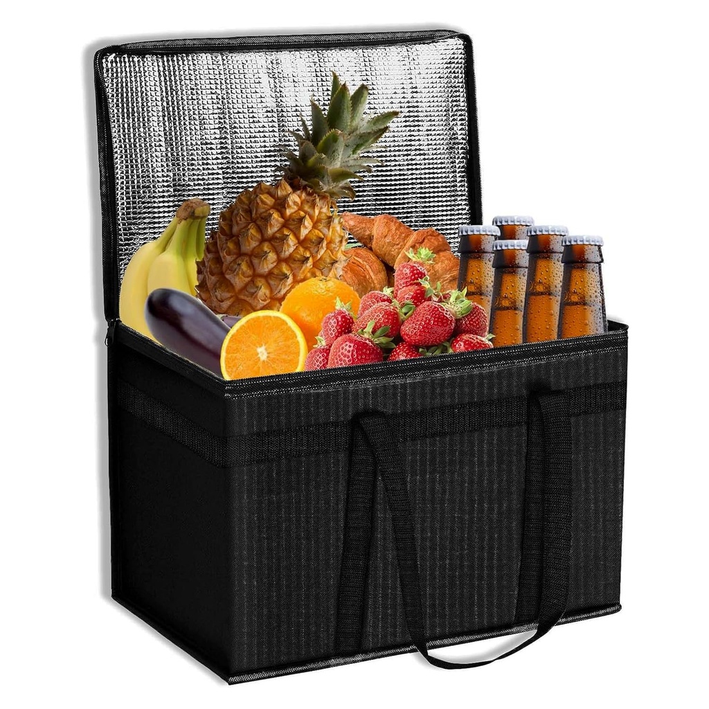 Soft Cooler Bag, Food Delivery Bag for Hot and Cold Food Delivery, Large Bag with Zipper Cl