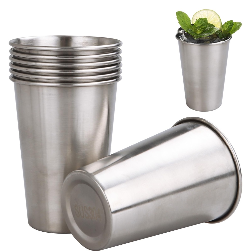 ZOFORTY 8 Pcs Stainless Steel Cup 500ml/17 oz, BPA Free Stainless Steel Tumblers, Shatterpr