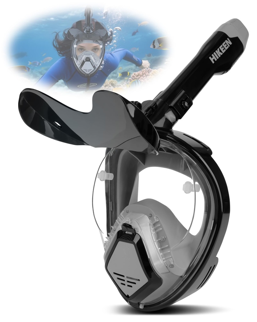 Boosteady Full Face Snorkel Mask for Adults Unisex with Foldable Sunglasses 