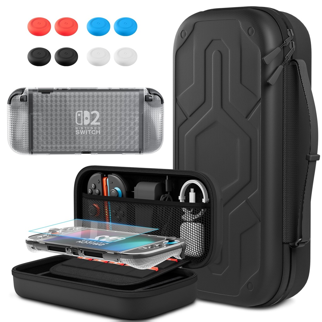 FANPL Case Bundle for Nintendo Switch 2 Accessories, Portable Hard Carrying Cover with TPU