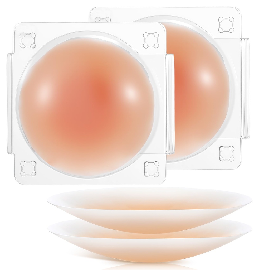 ValueBargain 2 Pairs Silicone Nipple Covers, 3.15-Inch Ultra-Thin Nipple Covers for Women,