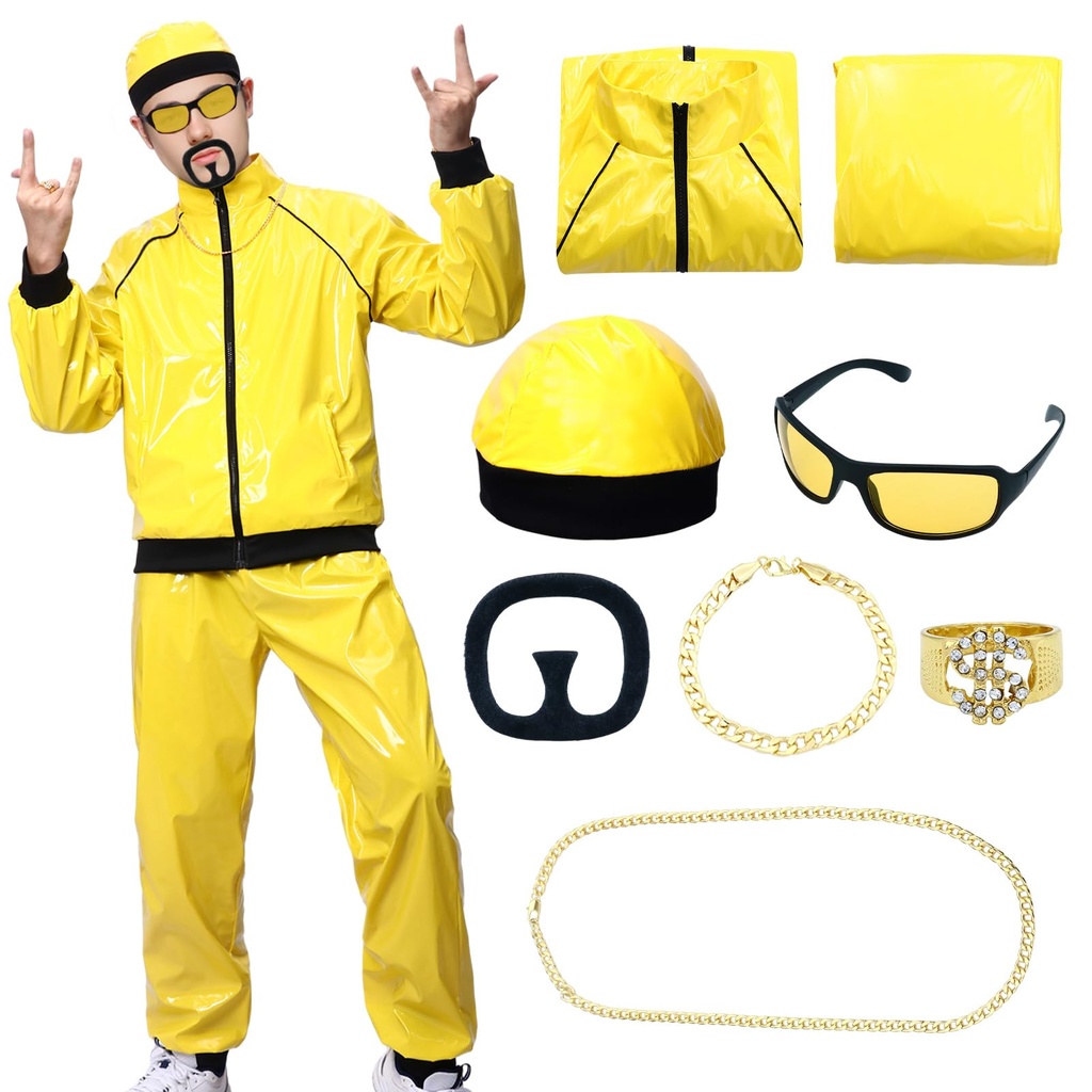 Raveparty 90s Fancy Dress Costume - Ali G Rapper Celebrity Costume for Adults with Hat, Necklace and other accessories 