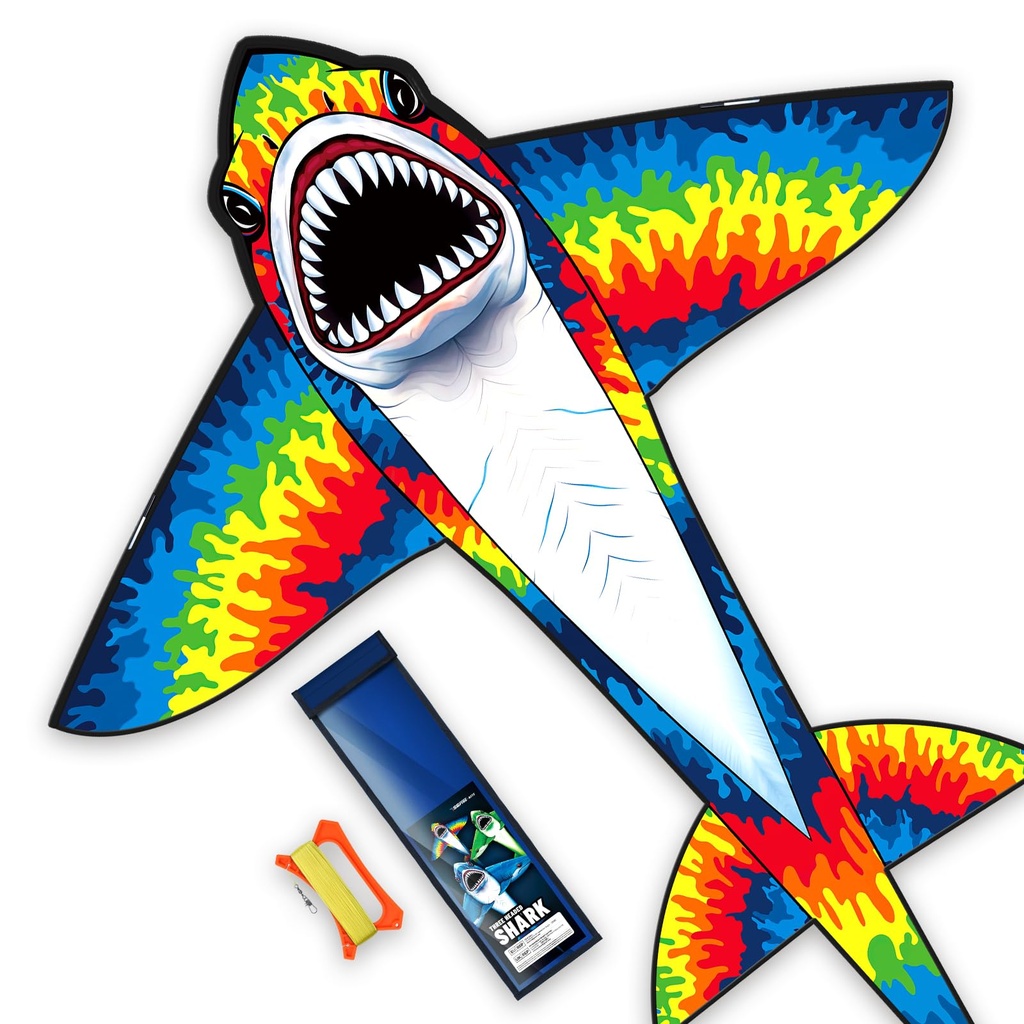SGftre Three Headed Shark Kite for Kids and Adults,Kites for Kids Ages 8-12 Easy to Fly,Sin