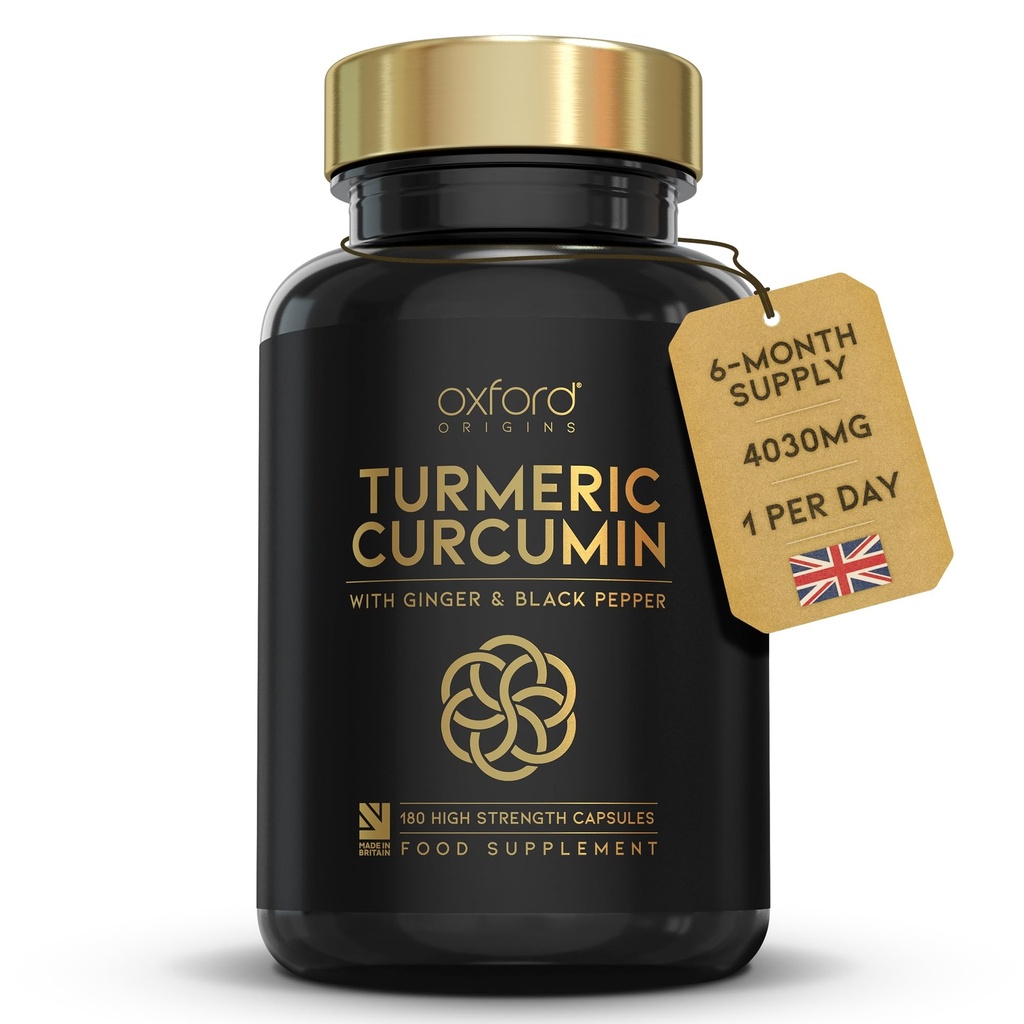 Advanced Turmeric and Black Pepper Capsules 4030mg Made in the UK | ONE per Day Turmeric Sup
