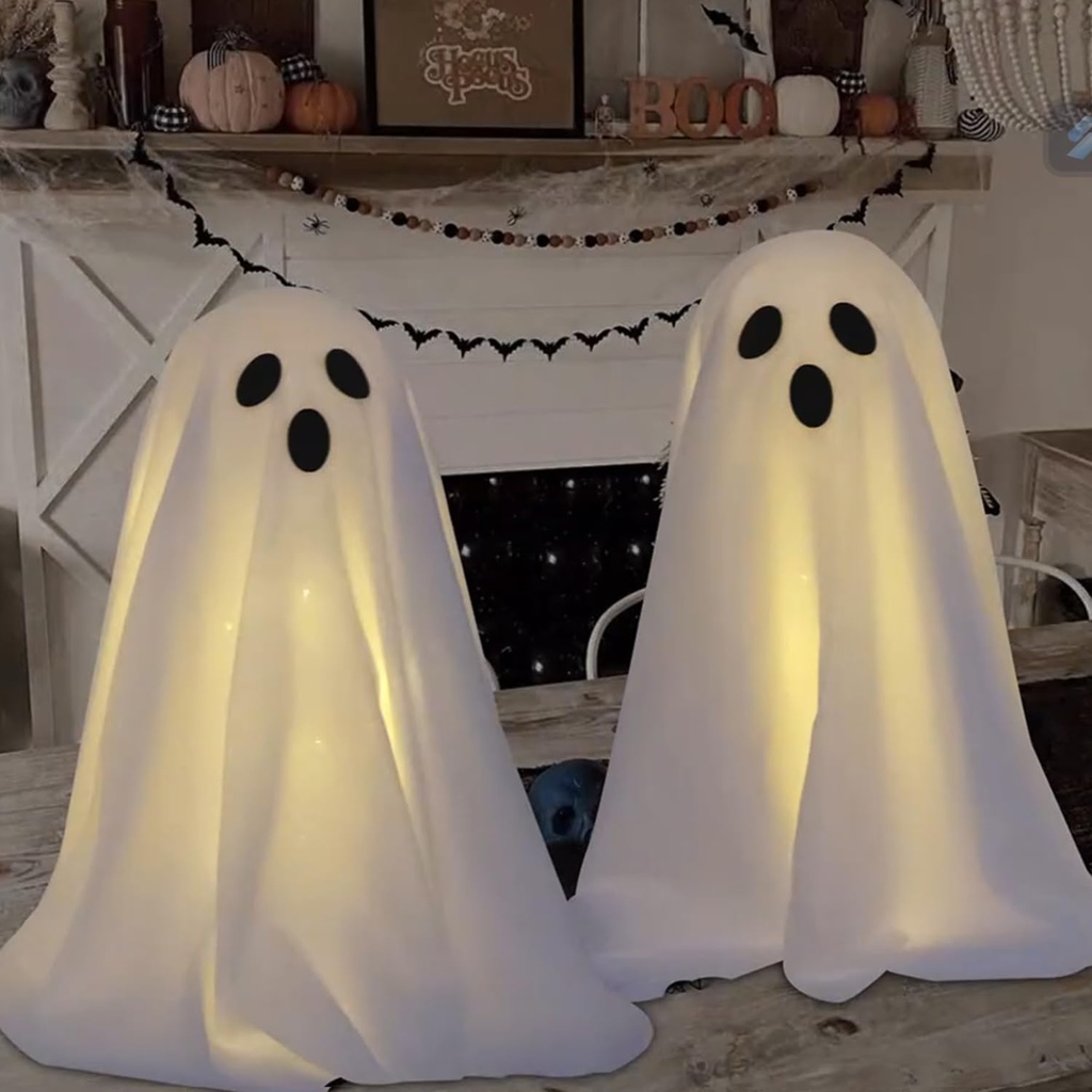 Halloween Decorations Indoor,DIY Spooky Ghost Decor with String Lights,Halloween Decoration
