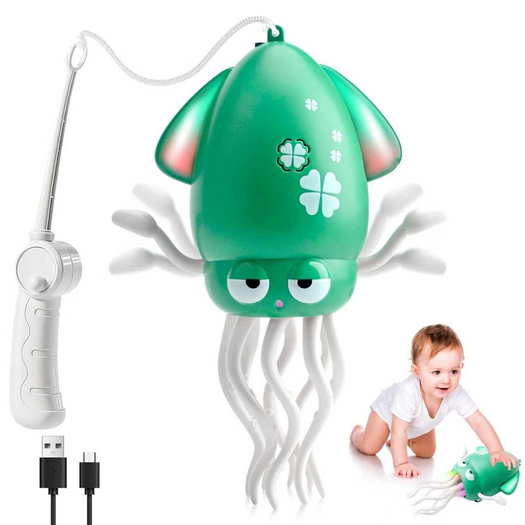 Audasi Dancing Squid Toy, Dancing Octopus Toy Funny Electric Crawling Octopus Toys with LED