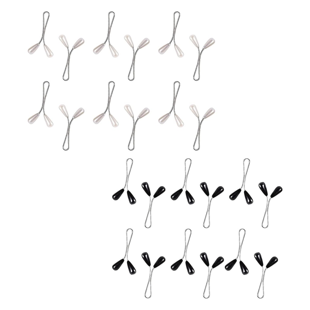 24Pcs Muslim Hijab Clips Muslim Pearl Scarf Pins Safety Brooch Pin for Scarves Hijabs for W