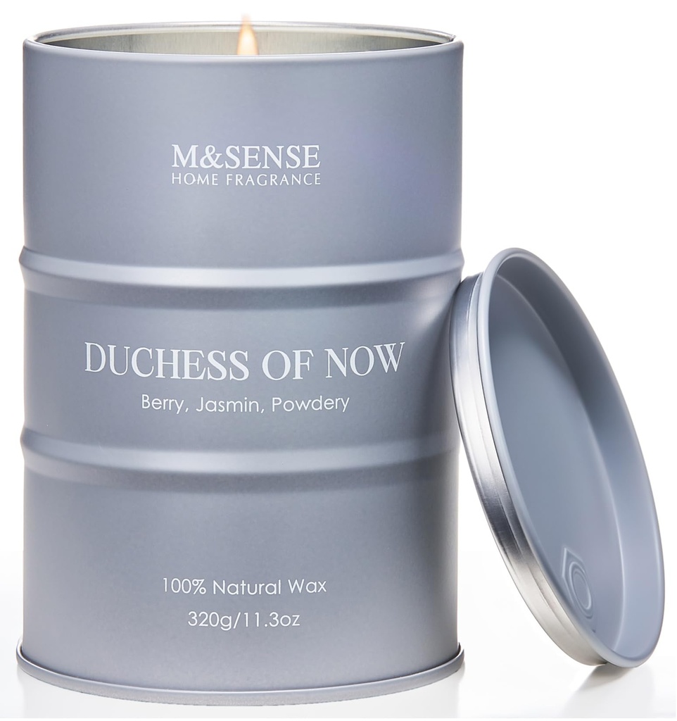 M&SENSE Duchess of Now Organic Wax Scented Candles Gifts for Women 320g 70 Hours Unique Can