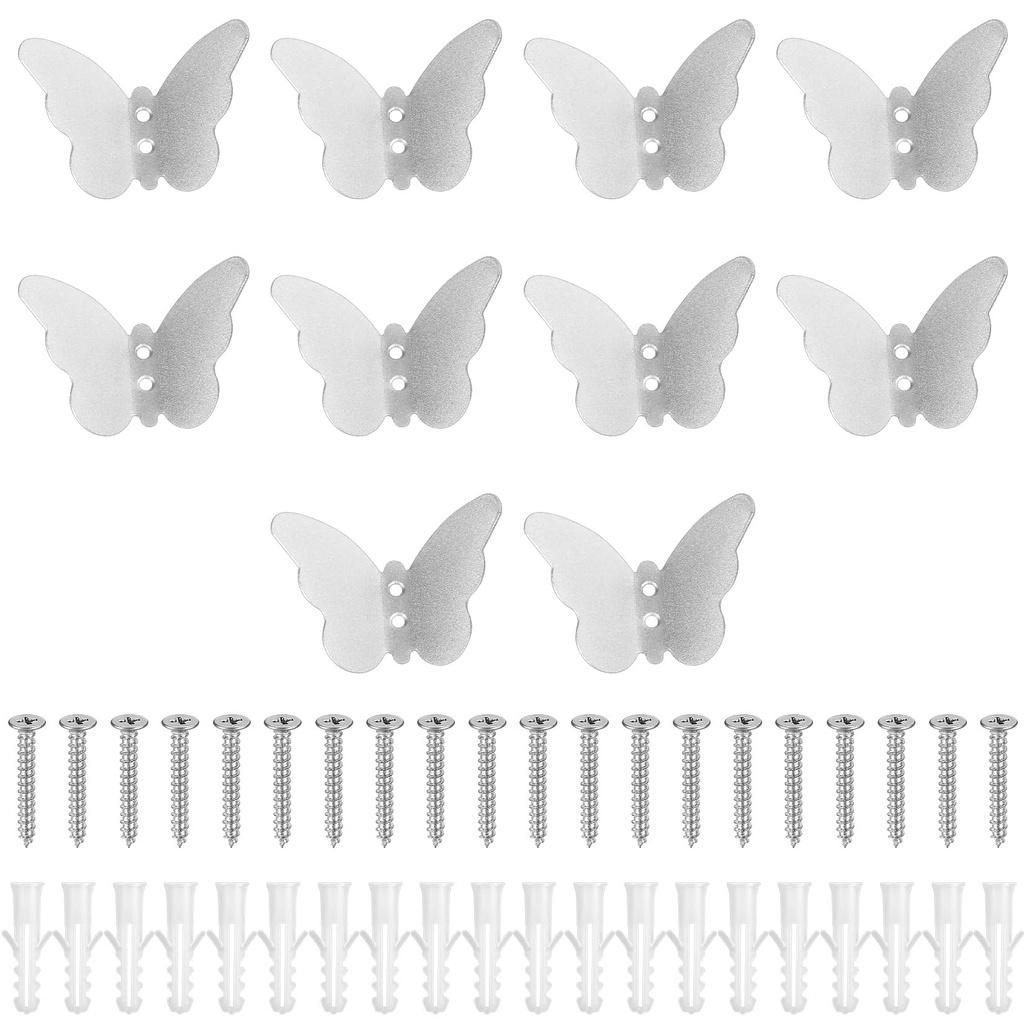 kebitedamai 10 Pcs Butterfly Coat Hooks for Wall Hooks for Hanging Coats, Heavy Duty Metal